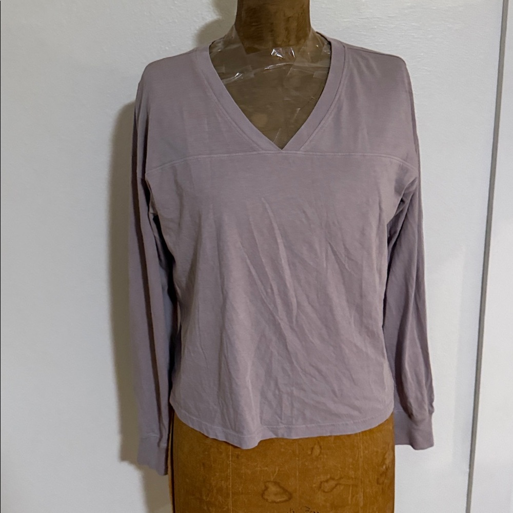 NWT Victoria’s Secret Pink Ace Cotton V-Neck Long Sleeve T-Shirt Purple Size XS